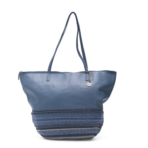The Sak Faye Tote Large Women's Handbag Leather with Crochet Design Purse - Picture 1 of 4